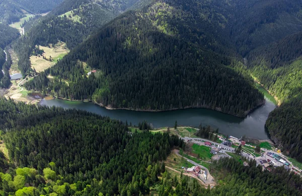 Červené Jezero Národním Parku Bicaz Shora Romania — Stock fotografie