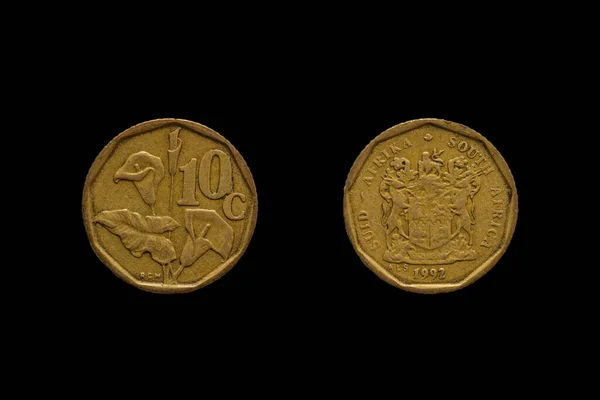 남아프리카 공화국의 동전은 반대로 흔들려 남아프리카 공화국의 — 스톡 사진