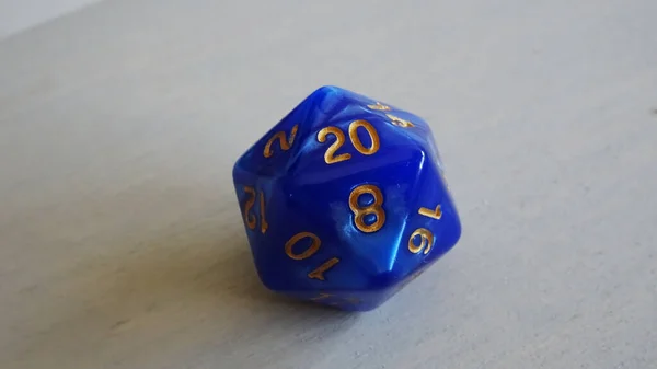 Closeup Shot Blue Sided Dice Used Dungeons Dragons Rolls Critical — Photo