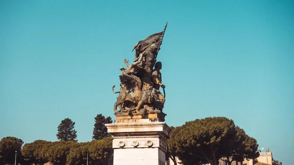 Piękny Widok Ołtarz Ojczyzny Placu Weneckim Rzym Włochy — Zdjęcie stockowe