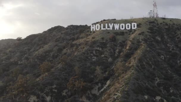 Híres Hollywood Sign Atop Mount Lee Los Angelesben Kaliforniában Usa — Stock videók