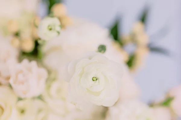 Selective Focus Shot Wedding Flower Bouquet Consisting White Plants — Stock Photo, Image