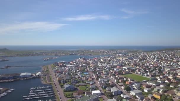 Vista Aerea Della Città Saint Pierre Nelle Isole Saint Pierre — Video Stock