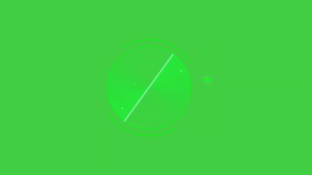Эффект Радара Зеленом Фоне Экрана — стоковое видео