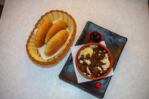 Traditionell Marockansk Frukost Cafeteria — Stockfoto