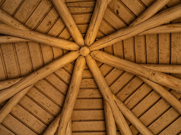 Low Angle Shot Wooden Decorative Ceiling — Foto de Stock