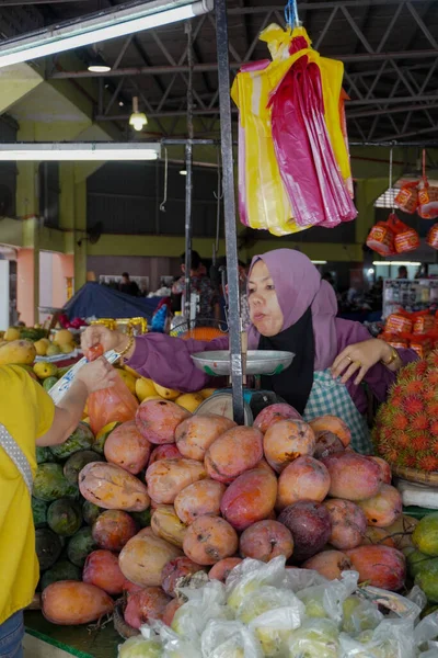 View Local Bazaar Known Morning Market Which Full Clothes Food — Stock Photo, Image