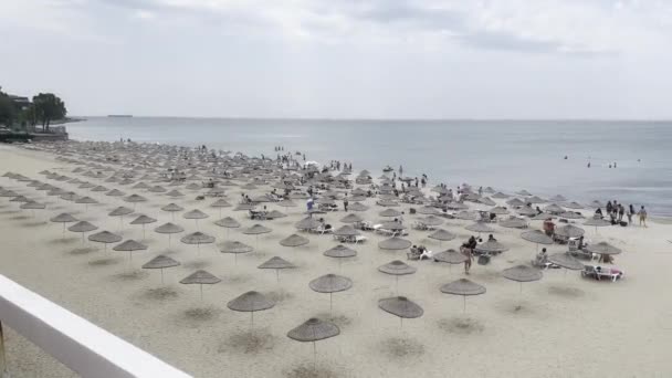Blick Auf Den Strand Florya Das Schwarze Meer Der Türkei — Stockvideo