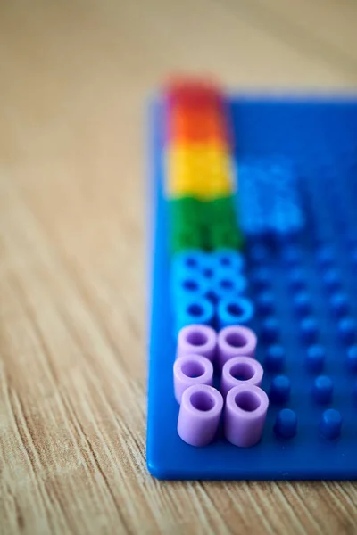 Selective Focus Shot Colorful Plastic Beads — Foto de Stock