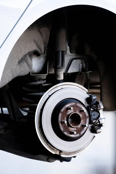 A closeup shot of disc brake pads