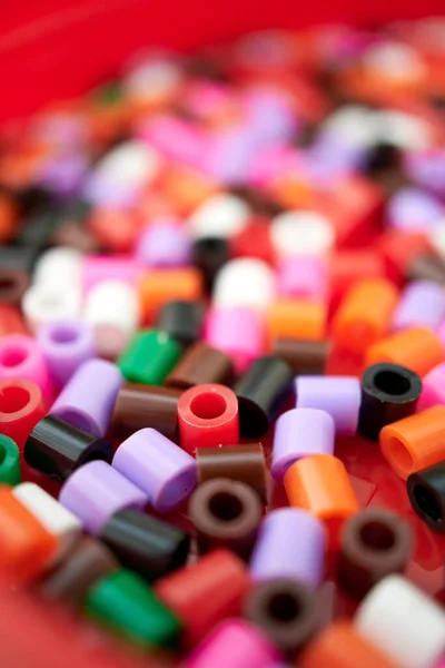 Selective Focus Shot Pile Plastic Colorful Granules Beads — Stock Photo, Image