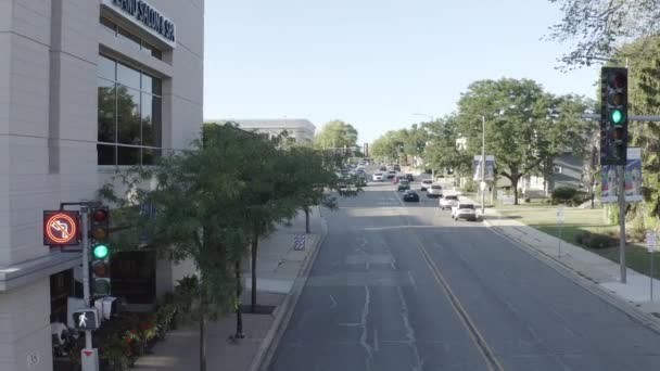 Een Luchtfoto Van Een Willekeurige Straat Overdag Naperville Illinois Verenigde — Stockvideo