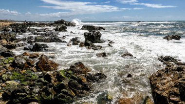 Porto Portekiz 'in kuzeyindeki Atlantik kıyısının güzel bir manzarası.