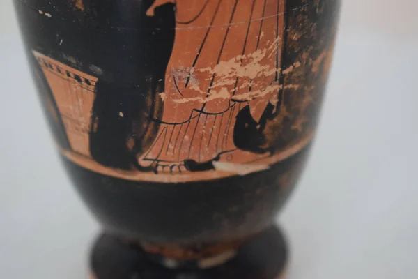 Nahaufnahme Einer Antiken Vase Griechischen Stil Mit Zeichnungen — Stockfoto