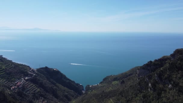 Légi Kilátás Utat Istenek Mezők Positano Amalfi Part Dél Olaszország — Stock videók