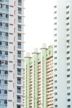 Singapur 'daki Halk Parkı Kompleksi, Kontrast, Landmark, Renkli Binalar