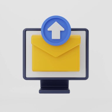 Gri arkaplandaki bir e- posta simgesinin çizimi