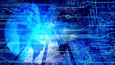 Soyut fütüristik çarklar teknoloji arka plan kavramı. Koyu mavi arkaplan üzerinde hareket deseni ve hareket bulanıklığı.