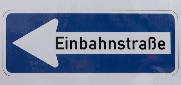 Zbliżenie Znaku Jedną Stronę Ulica Obok Sali Weselnej Ratuszu Essen — Zdjęcie stockowe