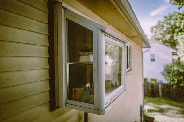Closeup Open Glass Window House —  Fotos de Stock