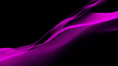 Soyut Akan Neon Pembe Dalgalı Parçacık Ağı