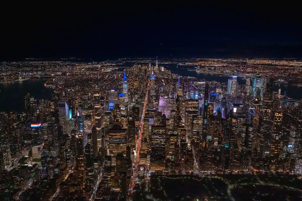 Breathtaking Aerial View New York City Night — Stock Photo, Image