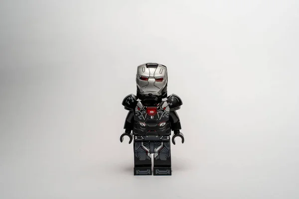 Mini Lego Figure Iron Man Black Costume White Background — Stock Photo, Image