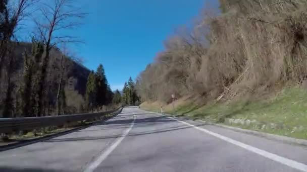 Pov Carro Que Move Uma Estrada Rural Estreita — Vídeo de Stock