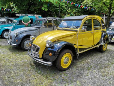 A beautiful shot of Citroen 2cvs at the exhibition in Essen Borbeck