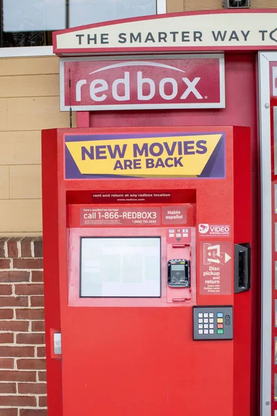 Grovetown Usa Red Box Wypożyczalnia Dvd Kiosk Widok Przodu — Zdjęcie stockowe