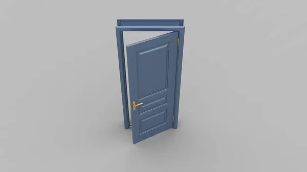 Creative Illustration Open Closed Door Render Entrance Realistic Doorway Illustratiom — Stock Photo, Image