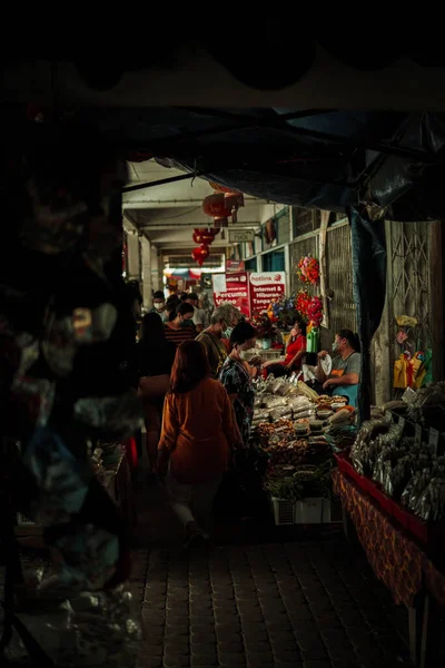 Vertical Shot Old Market Street Place Lachau Sri Aman Malaysia — Stockfoto