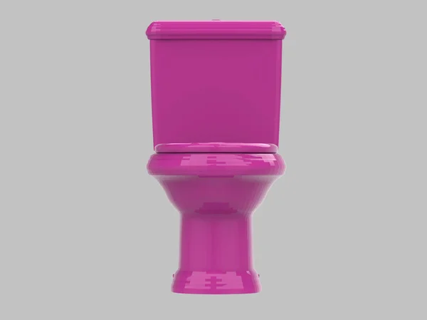Pembe Tuvaletteki Tuvaletin Boyutlu Resmi — Stok fotoğraf