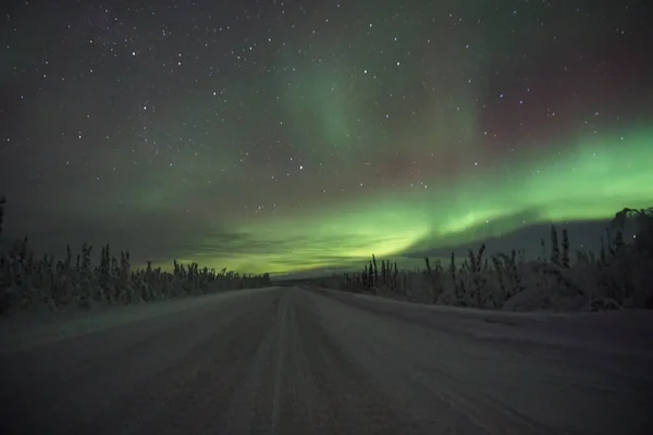 Scenic View Aurora Sky Alaska — Stock fotografie