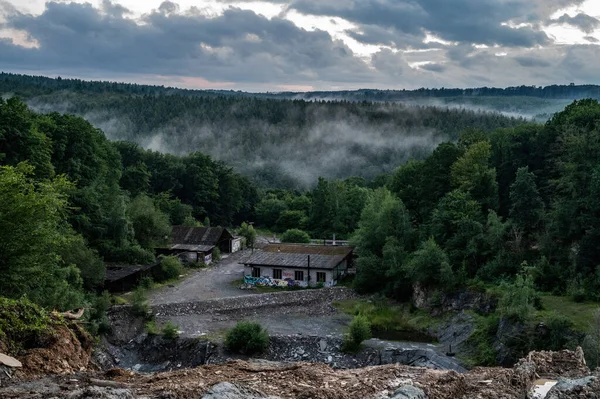 Scenic Shot Abandoned Village Houses Surrounded Forest Stolberg Steinbruch Germany — Zdjęcie stockowe