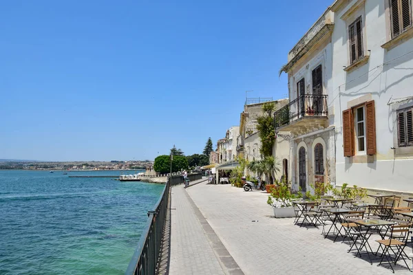 Promenade Seafront Syracuse City Sicily Italy — Stock Photo, Image