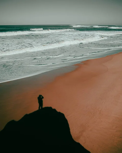 Μια Όμορφη Φωτογραφία Του Praia Rei Cortico Στην Πορτογαλία Κατά — Φωτογραφία Αρχείου