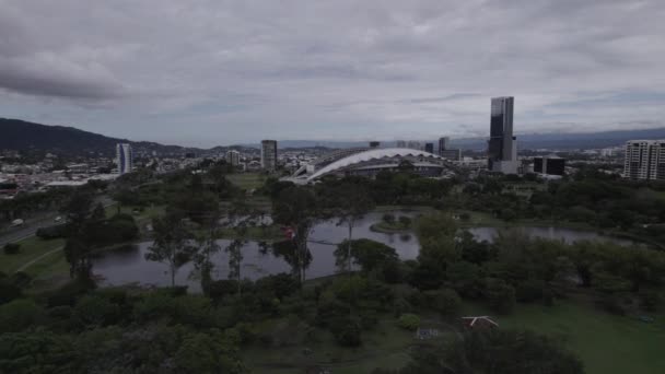 Drone Footage Estadio Nacional Costa Rica Sabana Park San Jose — Stockvideo