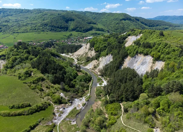 Krajina Slaného Kaňonu Letoviska Praid Rumunsko Léto Dron Nad — Stock fotografie