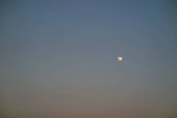 Beautiful Shot Barely Visible Moon Evening Sky — Fotografia de Stock