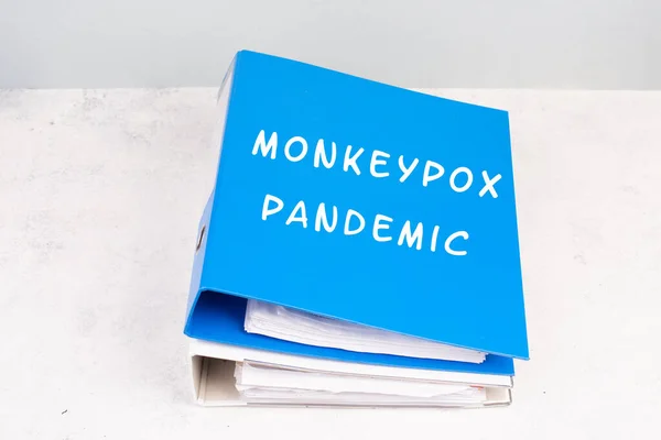 Words Monkeypox Pandemic Standing German Language Folder Outbreak Mpxv Virus — Photo