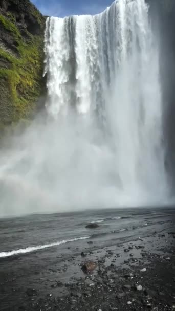Flipped Vertical Shot High Streaming Waterfall — Vídeos de Stock