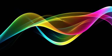 Soyut dalgalı çizgiler. Renkli dinamik dalga. Müzik, parti, teknoloji ve modern konsept için tasarım ögesi