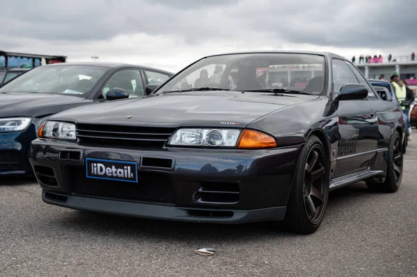 Front Parked Black Nissan Skyline R32 — Zdjęcie stockowe