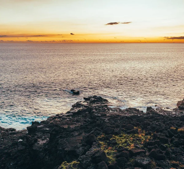 Indian Ocean Shore Reunion Island Sunset — Stok fotoğraf