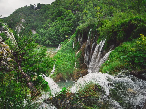 Scenic Plitvice Lakes National Park Forest Reserve Central Croatia — Stock Photo, Image