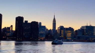 A mesmerizing view of the New York cityscape at sunset