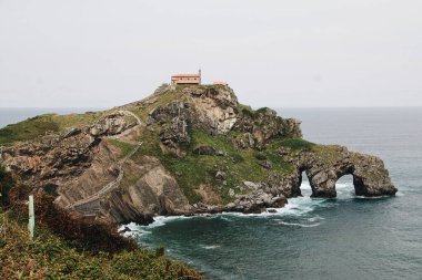 The view of Gaztelugatxe islet with the hermitage on top. Bermeo, Basque Country, Spain.