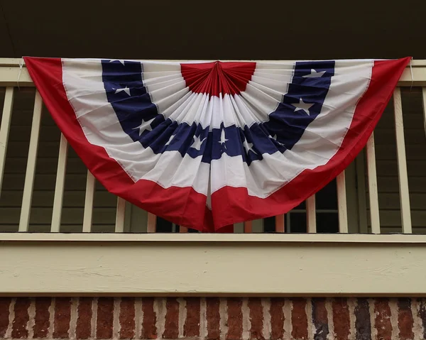 American Flag Bunting Balcony — Stock Photo, Image