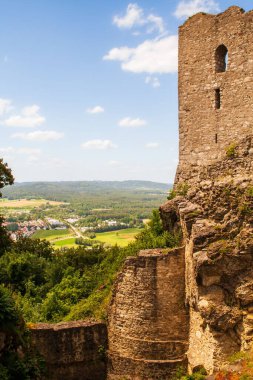 Almanya 'daki eski bir şatonun güzel dikey manzarası